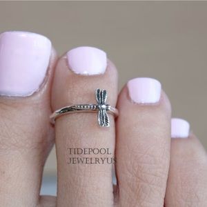 Sterling Silver Dragonfly Midi Ring Toe Ring
